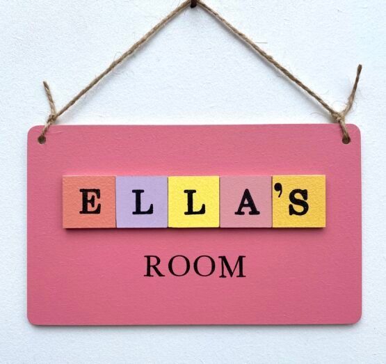 Coloured Block Room Sign