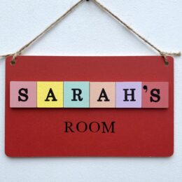 Coloured Block Room Sign