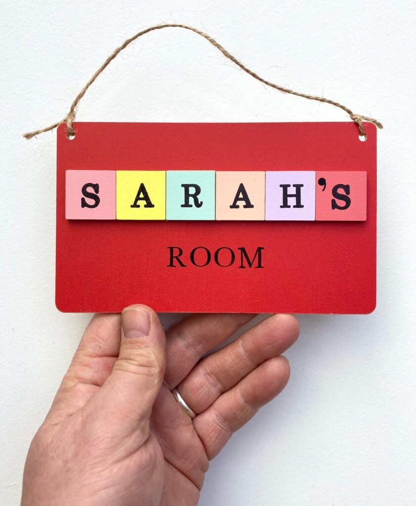 Coloured Block Room Sign – Farna Crafts