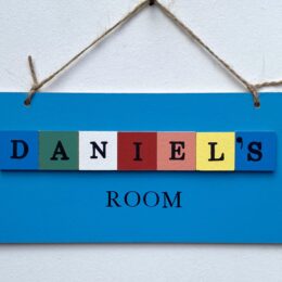 Large Coloured Block Room Sign