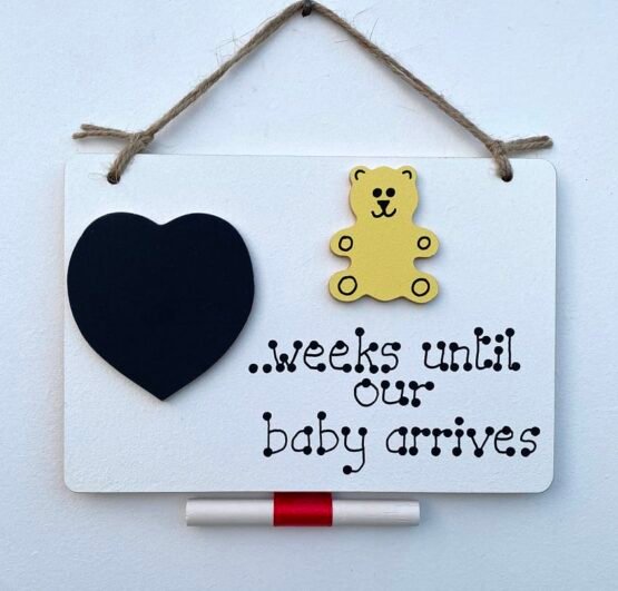 New Baby Countdown Plaque