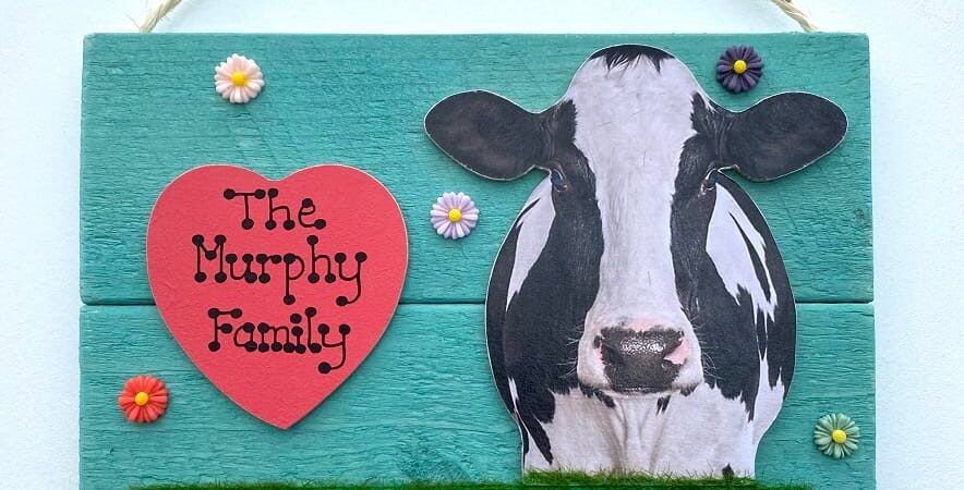 Wooden Cow Keyholder