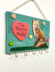 Wooden Fox Keyholder