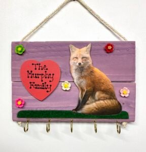 Wooden Fox Keyholder