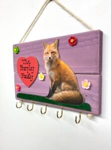 Wooden Fox Keyholder