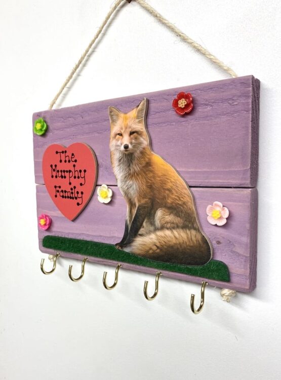 Wooden Fox Keyholder