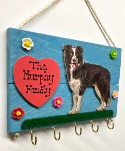 Wooden Collie Keyholder