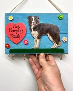 Wooden Collie Keyholder