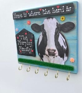 Slate and Cow Keyholder