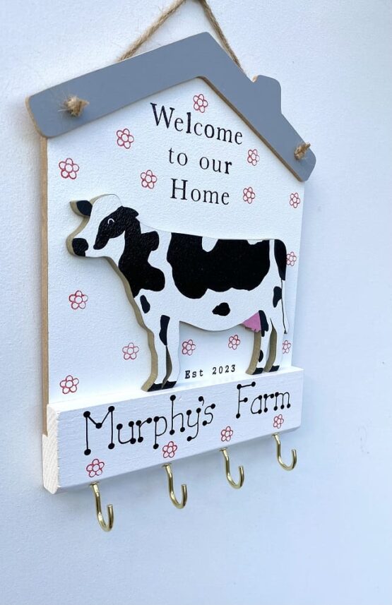Painted Cow Keyholder