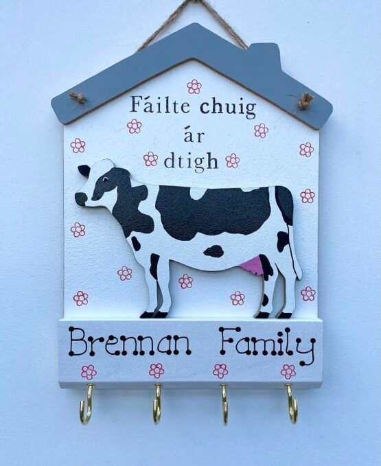 Painted Cow Keyholder
