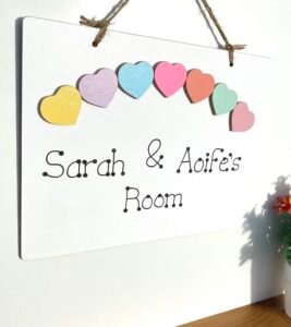 Coloured Hearts Sign